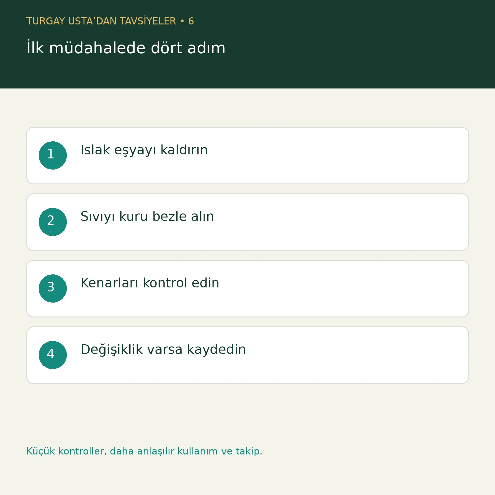 İlk müdahalede dört adım