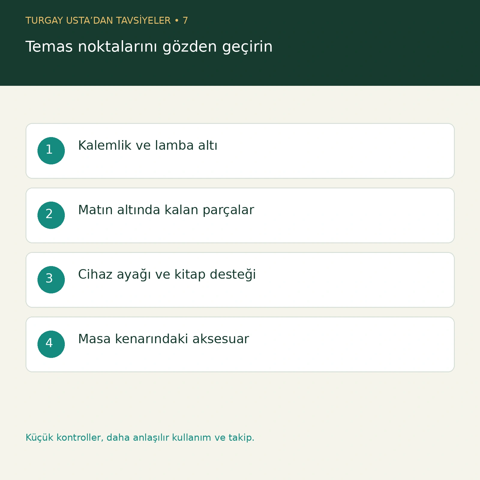 Temas noktalarını gözden geçirin