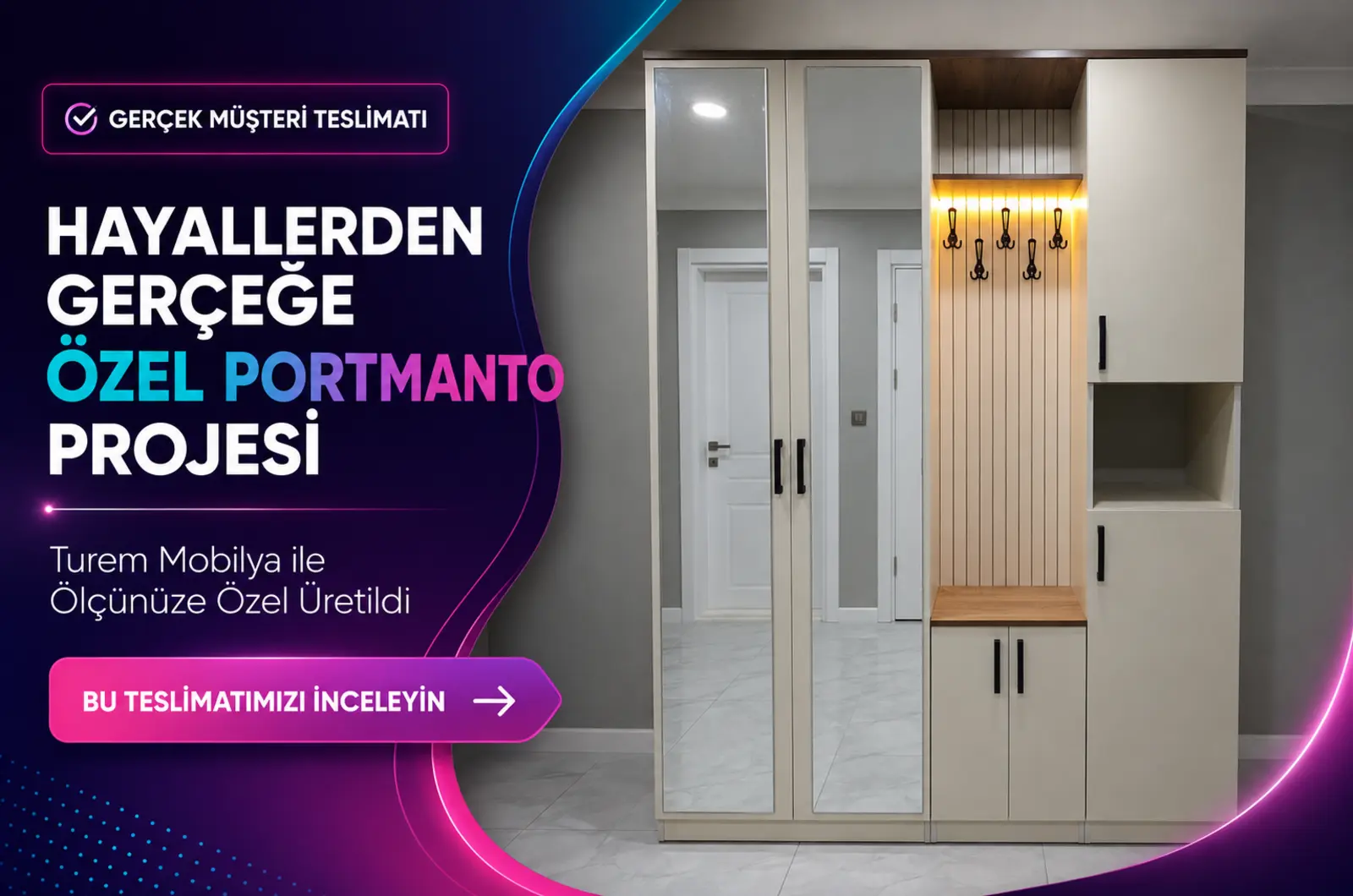 Gebze vizon ve Atlantik çam MDF portmanto gerçek teslimat kapak görseli