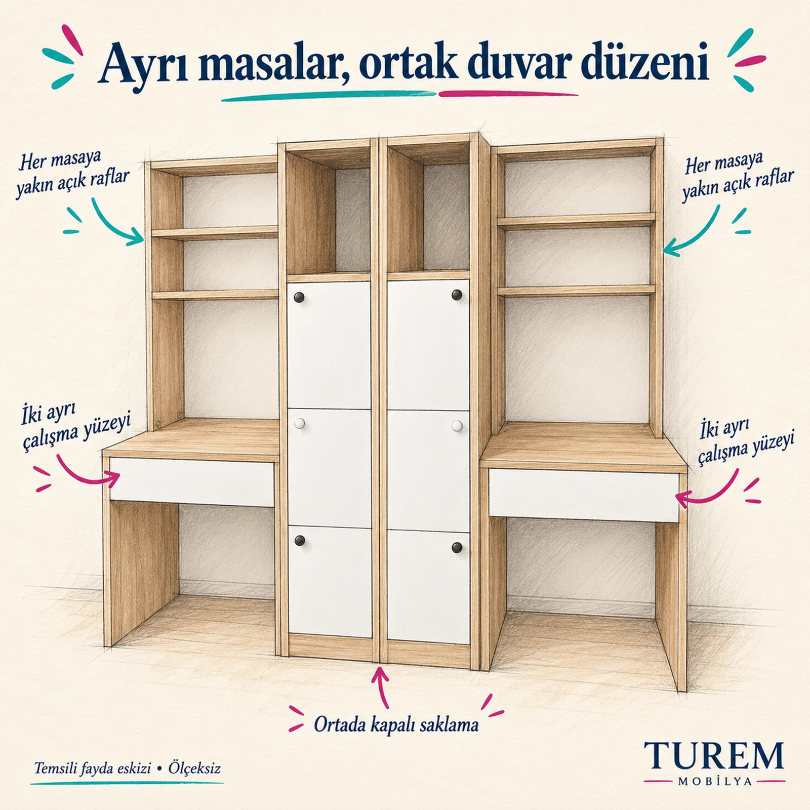 iki ayrı masalı çalışma düzeni fayda eskizi