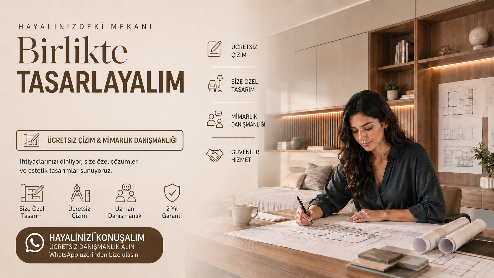 Mimari tasarımlar için WhatsApp üzerinden bilgi alın