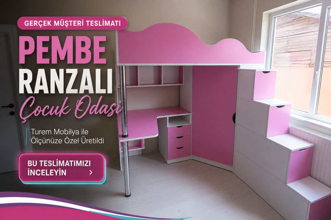 Özel Ölçü Pembe Ranzalı Çocuk Odası: Gerçek Teslimat Projesi
