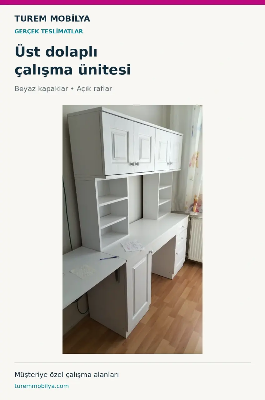 Beyaz Üst Dolaplı Çalışma Ünitesi | Gerçek Teslimat