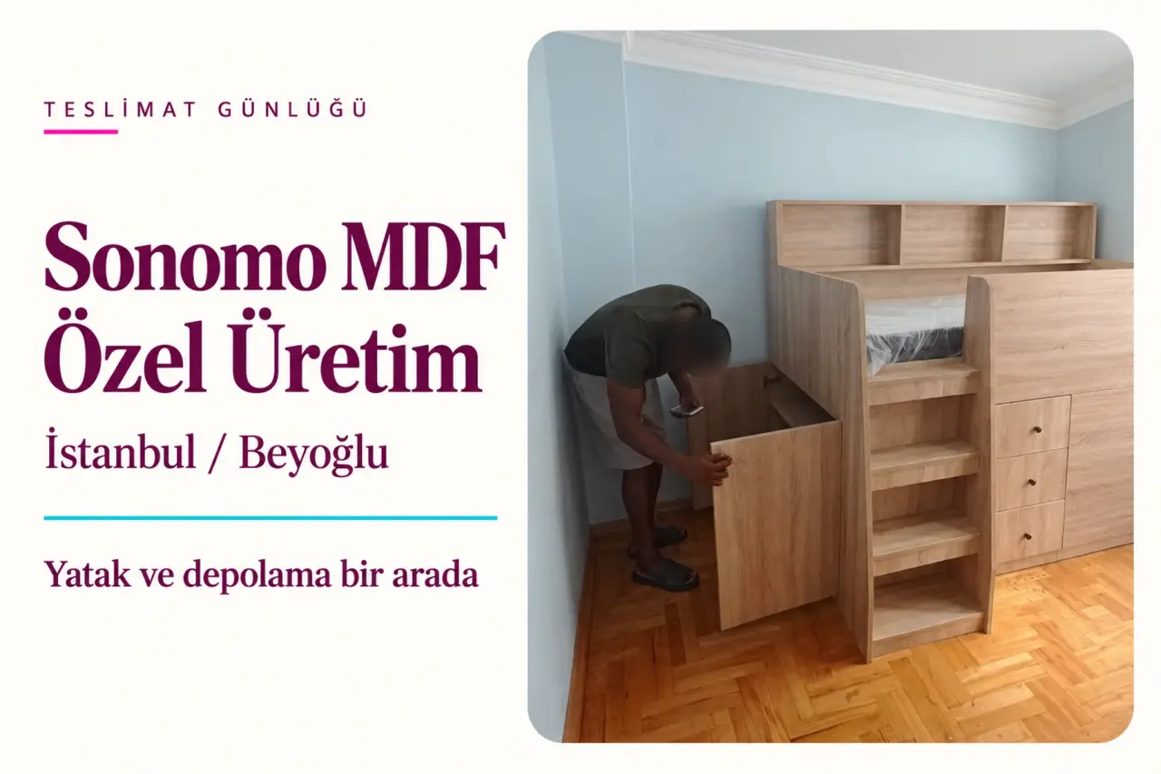 Beyoğlu Sonomo MDF Depolamalı Yatak | Gerçek Teslimat