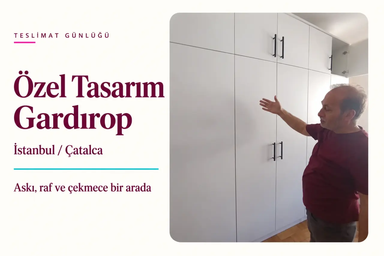 Çatalca Beyaz MDF Gardırop | Gerçek Teslimat