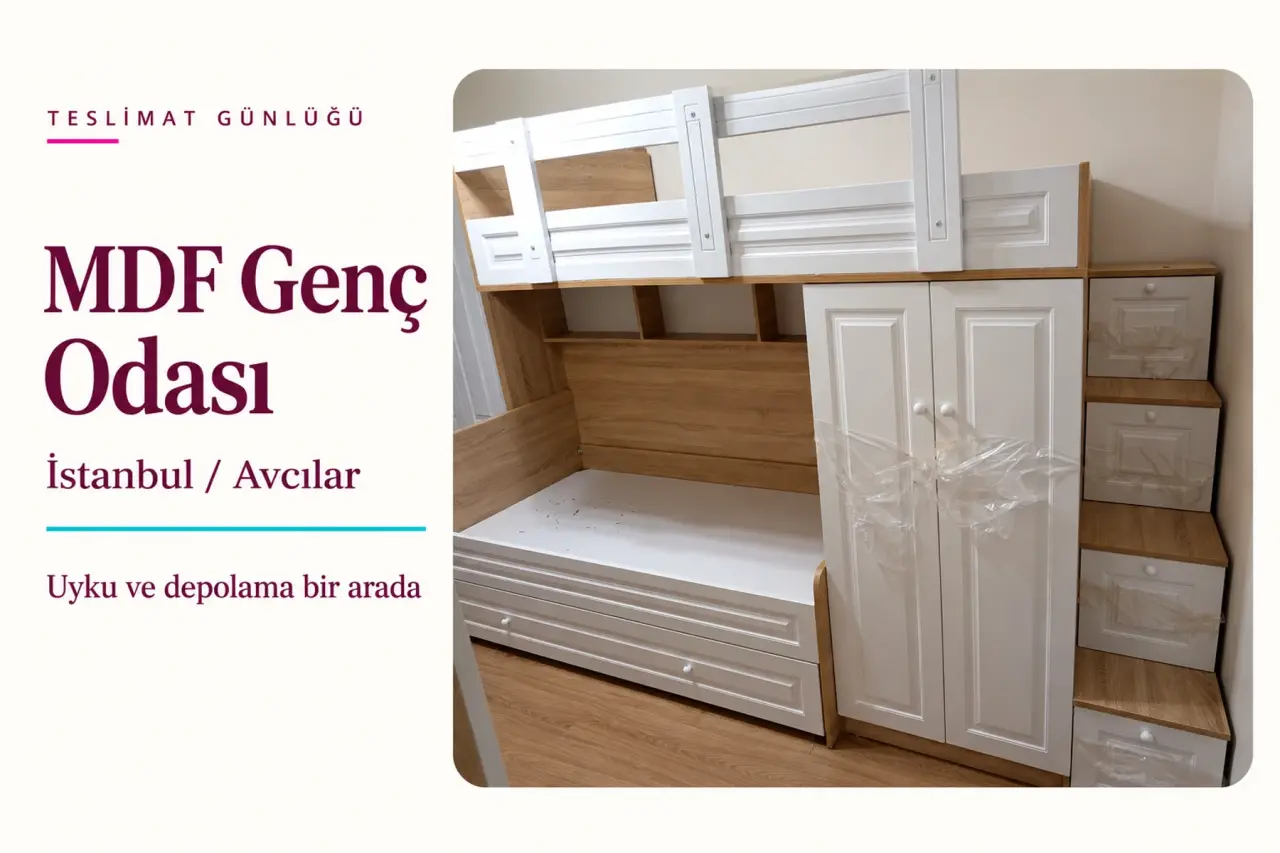 Avcılar’da Somo ve Beyaz MDF Genç Odası Teslimatı