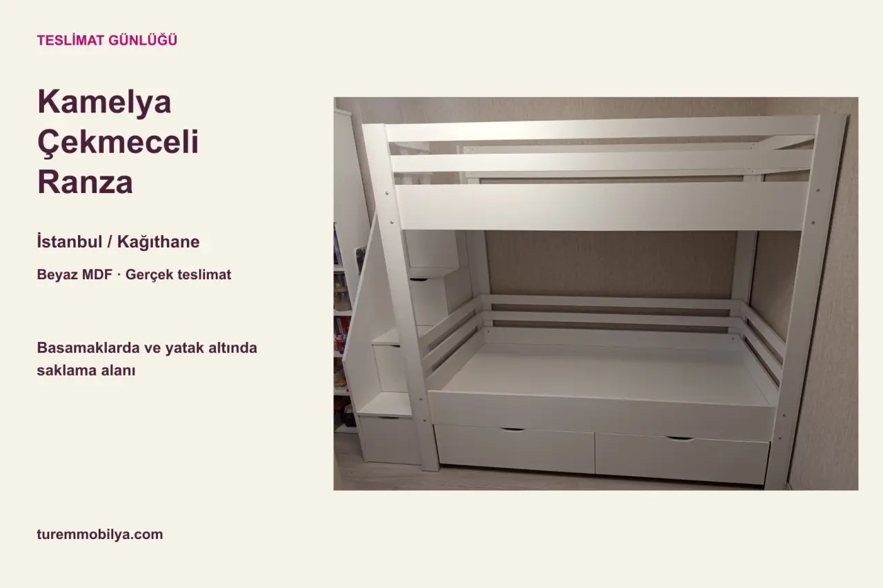 Günün Teslimatı: Kağıthane’de Kamelya MDF Çekmeceli Ranza