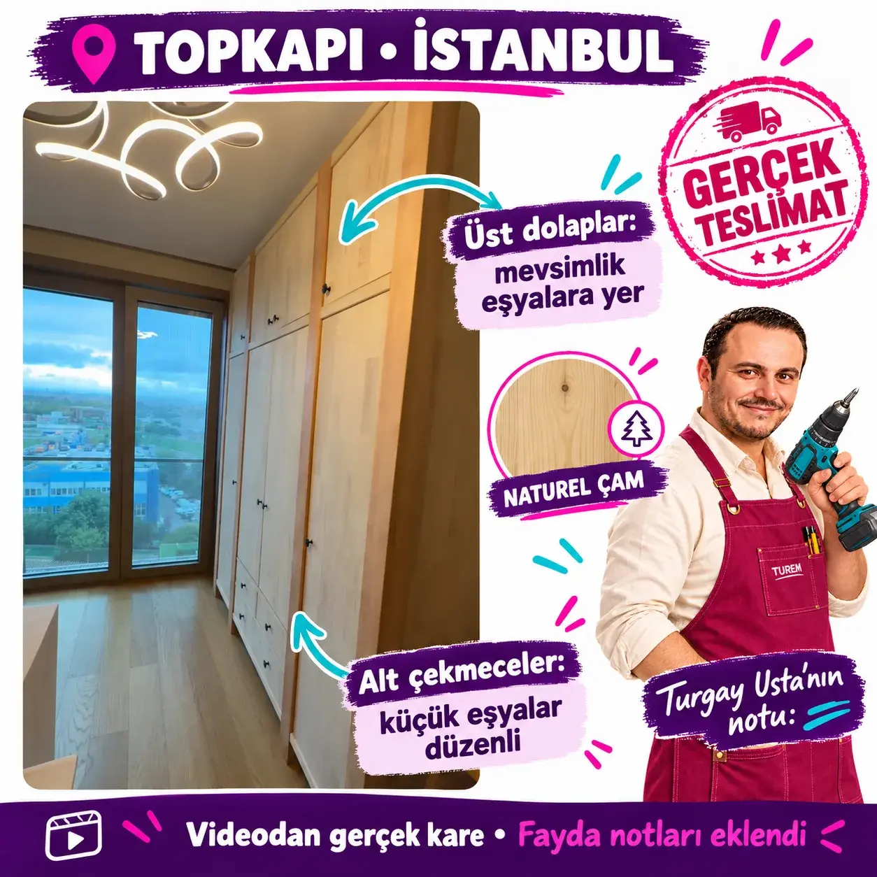Günün Teslimatı: İstanbul Topkapı’da Naturel Çam Mobilya