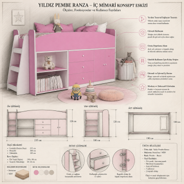 Yıldız Pembe Ranza ( kız odası)