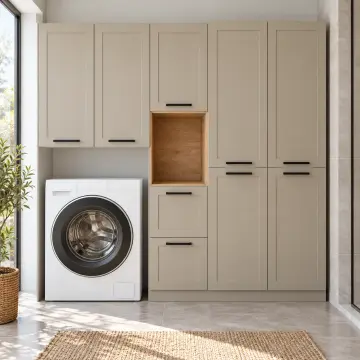 Nervalya Membran Tek Makine, Katlama Nişli ve Çift Sepetli Dolap 180 cm