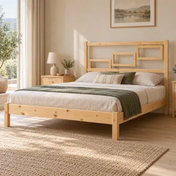 Kalvoria Doğal Ahşap Karyola