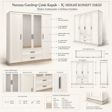 Nurana Gardrop Çıtalı Kapak