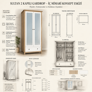Sultan 2 Kapılı Gardrop