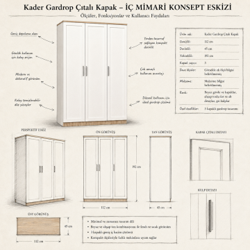 Kader Gardrop Çıtalı Kapak