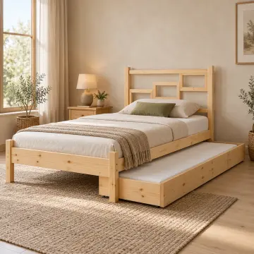 Kalvoria Doğal Ahşap Yavrulu Karyola