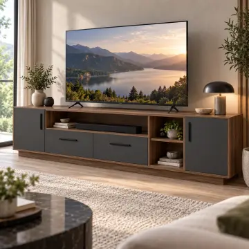 Arya 220 Hareli Ceviz Antrasit TV Ünitesi