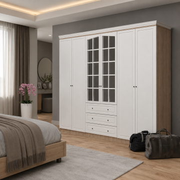 6 Kapılı Aynalı Gardrop Membran Kapak