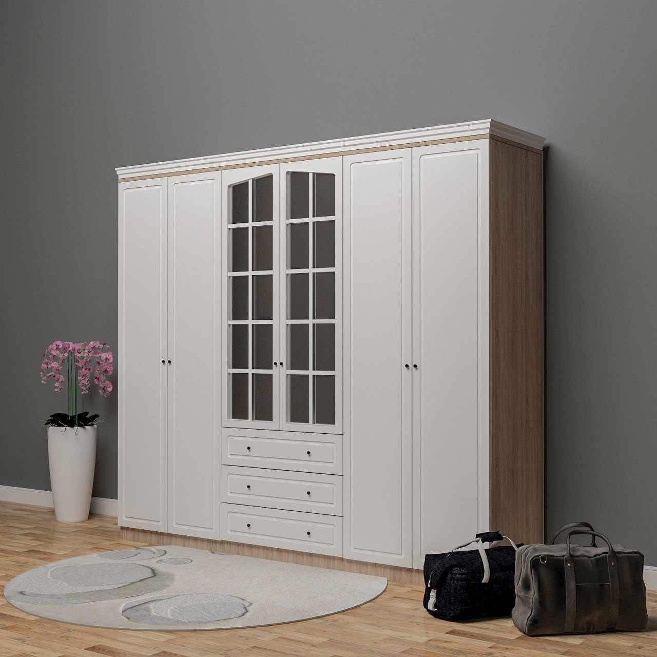 6 Kapılı Aynalı Gardrop Membran Kapak