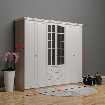 6 Kapılı Aynalı Gardrop Membran Kapak