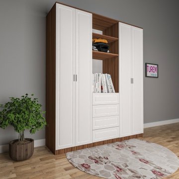 Loft Style Gardırop Beyaz Çitalı Kapak