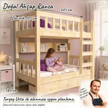 Doğal Ahşap Ranza