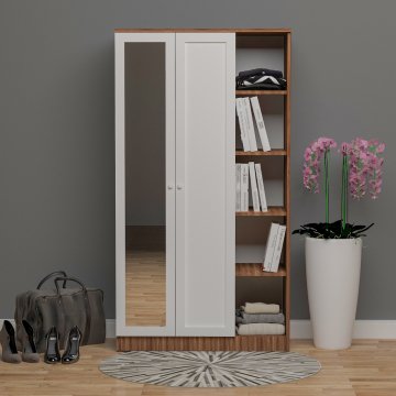 Nida 2 Kapılı 1 Raflı Aynalı Gardırop Membran Kapak