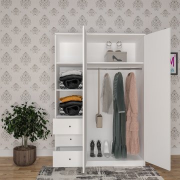 Maral Gardırop Beyaz Çitalı Kapak