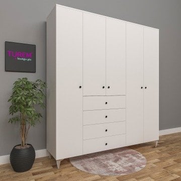 5 Kapılı 4 Çekmeceli Gardırop