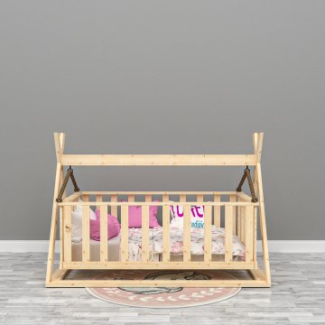 Organik Baby Doğal Ahşap Beşik Montessori