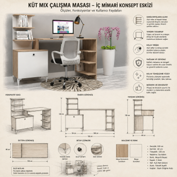 Küt Mix Çalışma Masası