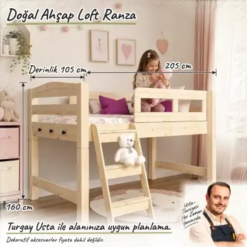 Doğal Ahşap Ranza