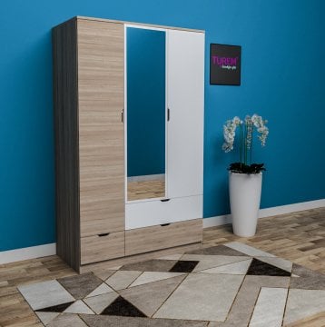 Özel 3 Kapılı 3 Çekmeceli Aynalı Gardırop