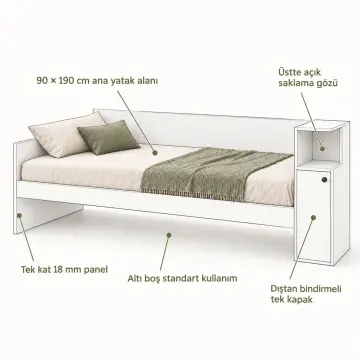 Yuva 90x190 Sedir