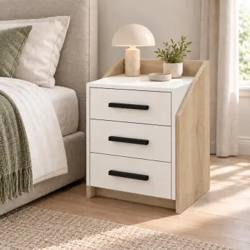 Yamaç 50 Üç Çekmeceli Komodin Mdf - Sonoma Beyaz