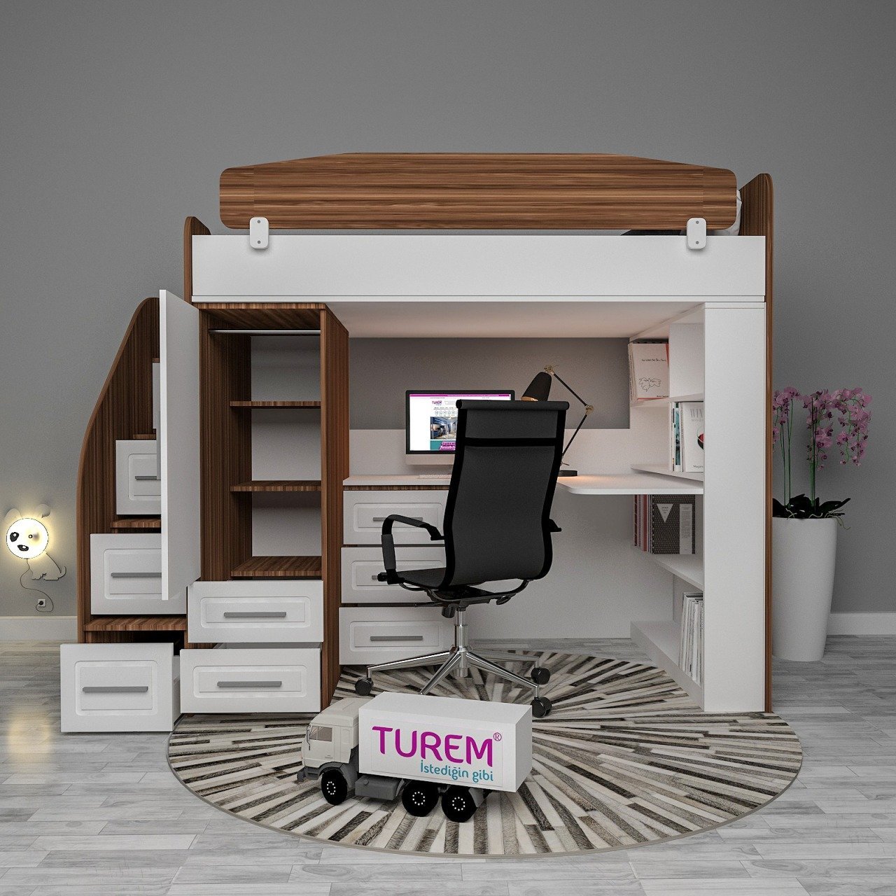 Makses Dolaplı Masalı Ranza Mebran Kapaklı