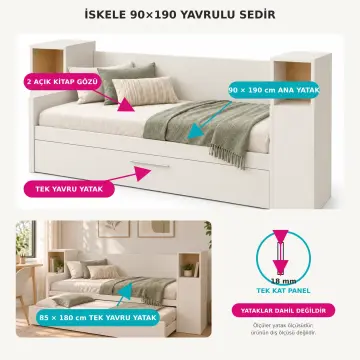 İskele 90x190 Yavrulu Sedir