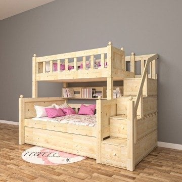 Doğal Ahşap Snopy Ranza