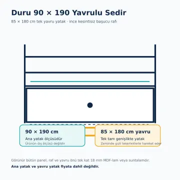 Duru 90x190 Yavrulu Sedir