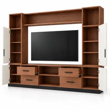 Sera 200 Hareli Ceviz Beyaz TV Ünitesi