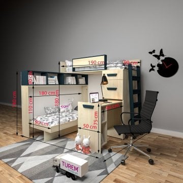 Allium Katlanabilir Yataklı Ranza