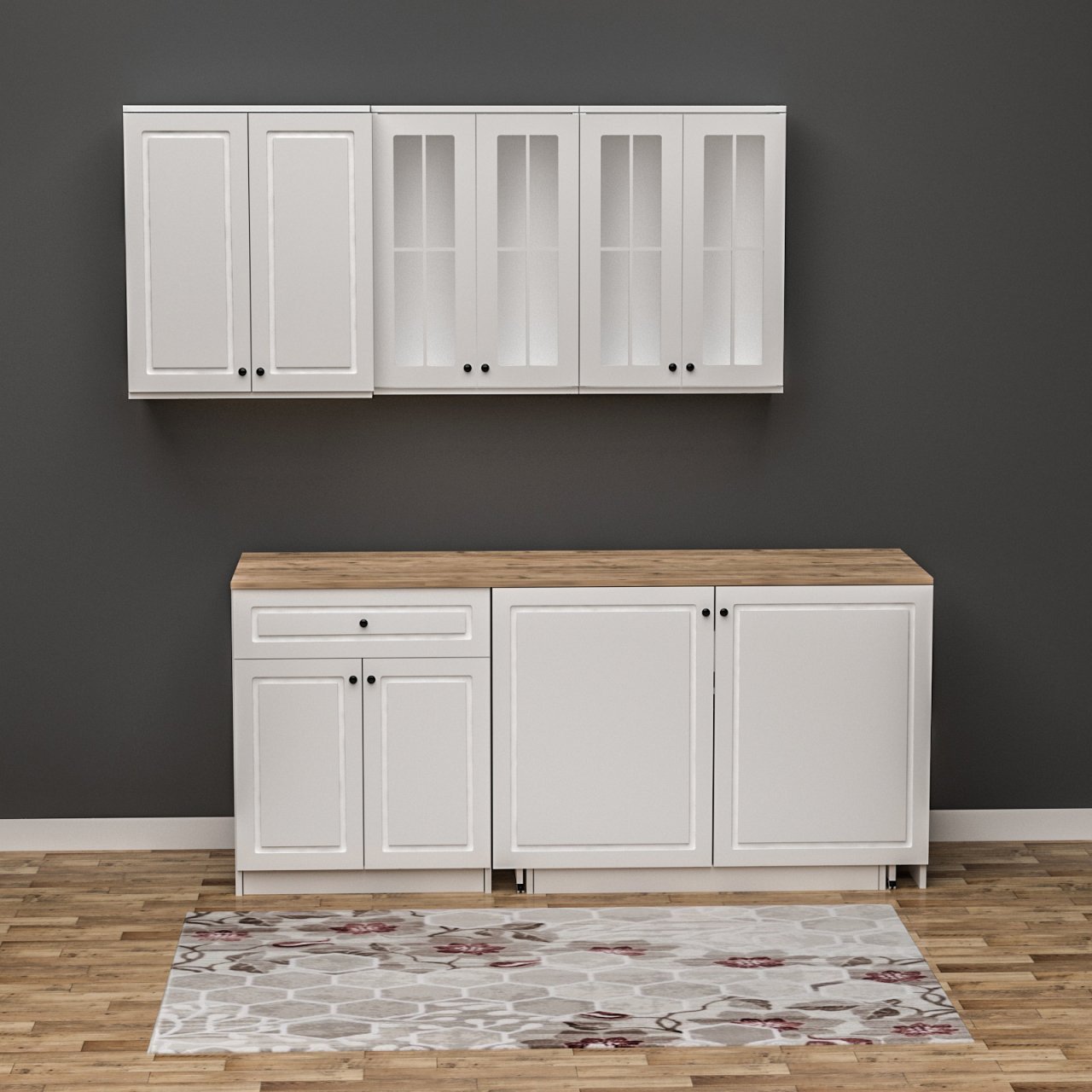 Deren Membran Kapaklı Mutfak Dolabı