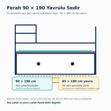 Ferah 90x190 Yavrulu Sedir