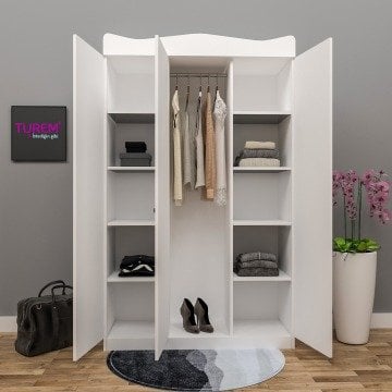 3 Kapılı Taçlı Gardrop