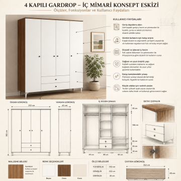 4 Kapılı Gardrop