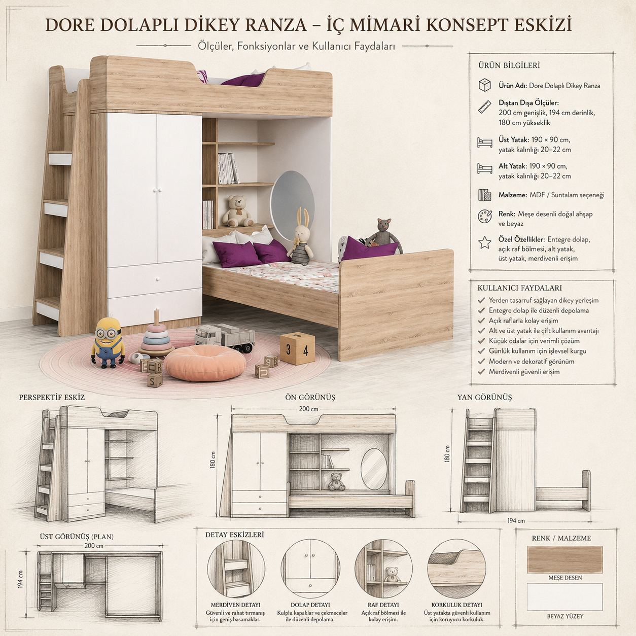 Dolaplı Dikey Ranza