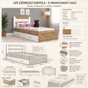 Life Çekmeceli Karyola
