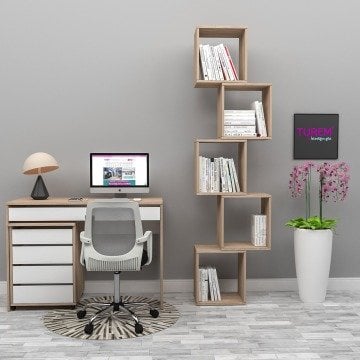 Azelya Raflı Çalışma Masası