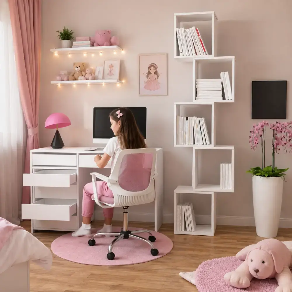 Azelya Raflı Çalışma Masası