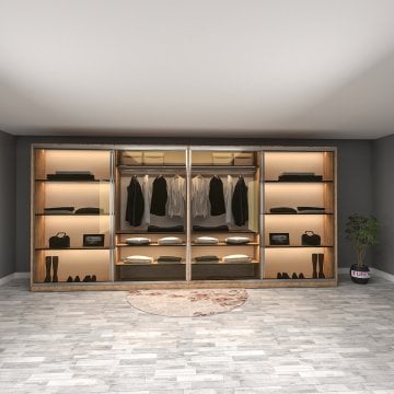 Lagina Max Reflekte Camlı Sürgülü Gardırop Mdf