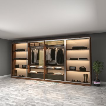 Lagina Max Reflekte Camlı Sürgülü Gardırop Mdf